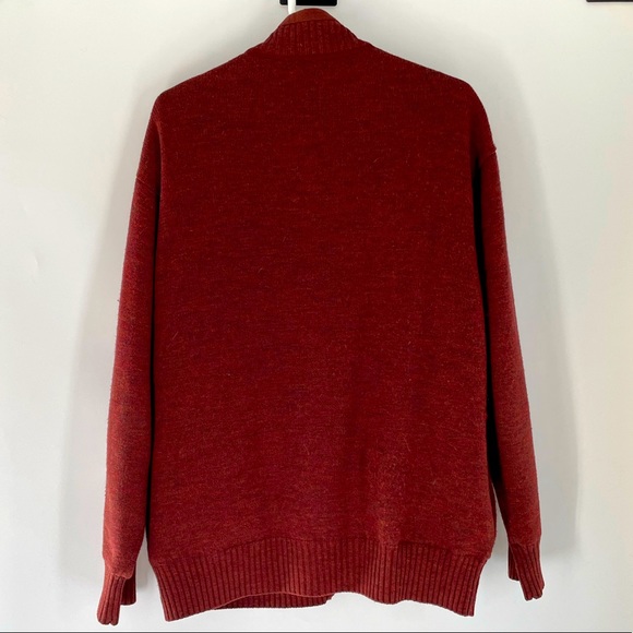 Orvis Rust Wool Zip Up Sweater Men’s Large - Picture 10 of 11